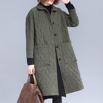 여성 퀄팅 경량 누빔 롱 패딩 사파리 야상 아우터et51