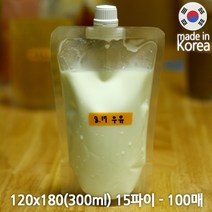 해피존 스파우트 파우치 스탠딩 지퍼백 모음, 5번. 스파우트 300ml 15파이 100매