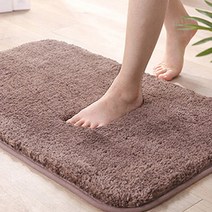 욕실 미끄럼방지 발매트 푹신한 북유럽 주방러그 극세사 면 현관 부엌 싱크대 주방 호텔발매트 미끄럼방지패드 카페트 장모, 연브라운
