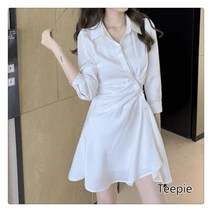 티피 여름 핫 아이템 셔츠 원피스 투피스 여 언밸런스 셔츠
