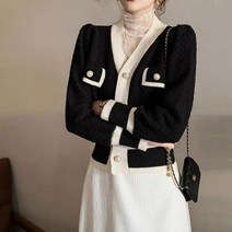 골프 방풍 니트 여성 집업 라운딩 골프웨어 필드룩 가디건 오버사이즈 스웨터 넥 솔리드 루즈 웨어 싱글 브레스트 캐주얼 가디건 아웃웨어 겨울 캐주얼 재킷