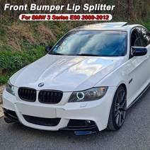 BMW 범퍼 범퍼플레이트 호환 bmw 3 시리즈 e90 320i 330i 316d 320d m-tech lci 2009-2012 바디 키트 스플리터 스포츠 익스테리어 튜닝용 립, 광택 블랙