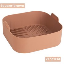 베이킹 오븐 실리콘 에어 프라이어 냄비 트레이 바베큐 패드 오븐 베이킹 식품 안전 재사용 가능 주방 액세, [05] Square-brown