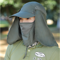보물섬 낚시 등산 캠핑 모자 안면 가리개 헷빛차단 사파리모자, 다크 그레이