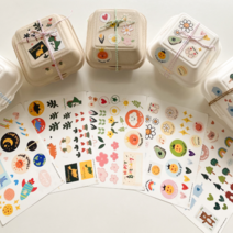 구디백답례품 스티커 어린이집선물포장 생일축하 스티커 수기 땡큐 데이지 스티커 5종, B. 공룡 스티커