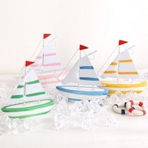 미니 컬러 철제 요트 1P-여름 장식 다양한 색상 미니 요트 보트 배 모형 철재 여름데코 바다장식 인테리어 소품, 베이비핑크