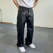 남자 코팅진 세미 와이드 스트레이트 데님