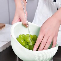 이앙기 다채로운 두꺼운 주방 쌀 세탁기 세척 체 분지 플라스틱 배수 야채 바구니, 한개옵션0