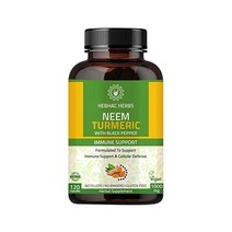 Amla와 Black Pepper가 Neem Turmeric 캡슐 120 베그 클렌징 면역 지원 | 피부 건강 허브 보충제 (120 캡슐)BGSL, 120 카운트(1개 팩)