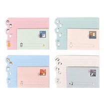 D 톡톡 애니멀 가로편지지 세트 G-L651 색상랜덤 / 편지지4장.봉투2장 / 1개입 / 139125, 상세페이지 참조