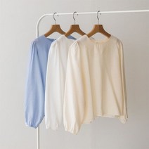 [코지] 여자 소울리스 밴딩소매 뒷진주버튼 블라우스