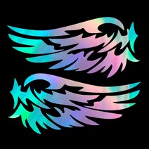 천사날개 자동차 포인트 스티커, S, HOLOGRAM