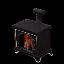 미니 레트로 led 벽난로 피규어 모형 인형의집 장식