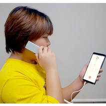 [인씨네] 통화가 편리한 국산 스마트폰 수화기 전자파방지 미니엽기전화기 테블릿 PC 이어폰 헤드셋, SF코팅 핑크화이트