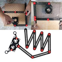 목공자 수평자 직각자 마킹자 각도기 눈금자 삼각자 연귀자 연기자 스퀘어 목공T자 눈금+각도 선긋기가능 타일 대리석 DIY작업 9관절형 모양 COPY 각도자