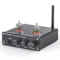 Fosi Audio BOX X3 5654W 포노 진공관 프리앰프 MM 포노그래프용 턴테이블 프리앰프 Bluetooth 5.0 미니 스테레오 Hi-Fi 프리앰프 홈 오디오 시스템에 최적(전원 부착)