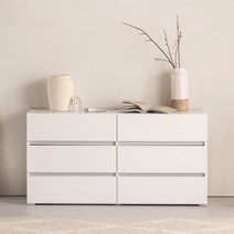 [아씨방] 피노 와이드 3단 서랍장 1200, 화이트, 색상:화이트