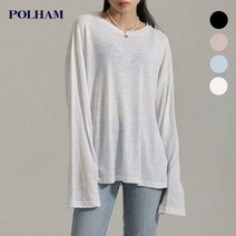 [폴햄] PHB3TR2620 여성 4컬러 봄 여름 가을 리넨 크루넥 얇은 티셔츠