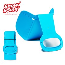 스노우씽 접이식 등산용 눈썰매 휴대용 1인용 겨울 플라스틱 성인 눈썰매 미니, 레드