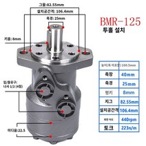 2홀 4홀 사이클로이드 프레스 저속유압모터 사이클로이드 유압 모터 BMR/50/80/100/125/160/200/250/315 유압 모터 오일 모터, BMR125 2구멍 25