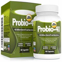 40 Billion Probiotic Supplement for Men & Women | 4 Stomach Acid Resistant Strains + FOS Prebiotic |, 1, 기타