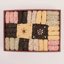 강릉 한과 실크선물세트(중) 2kg / 수제한과 찹쌀+멥쌀+참깨+흑임자+백년초+쑥+차좁쌀+콩+조청 사기막전통한과, 1개
