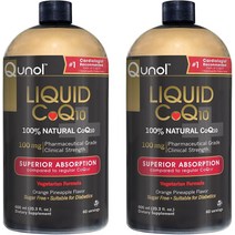 Qunol Liquid CoQ10 100mg 우수한 흡수 천연 보충제 형태 코엔자임 Q10 심장 건강을 위한 항산화 물질, 한개옵션1, 한개옵션0
