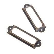 철제가구 부품 12Pcs 서랍 레이블 미니 프레임 당겨 금속 태그 파일 이름 철 황동/청동/황금 카드 홀더 골, 02 Antique Bronze