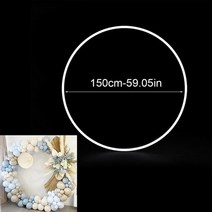 웨딩아치 원형 웨딩 아치 금속 웨딩 무대 장식 1.8m 링 풍선 아치 diy 웨딩 생일 파티 장식 베이비 샤워 화환 프레임 배경 홀더 원형 풍선 스탠드, 150cm 풍선 스탠드