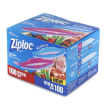 Ziploc 지퍼백 중형 260매(냉장용160매+냉동용100매) 밀폐용팩, 1개