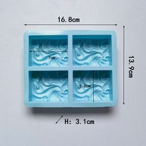 비누커터기 비누만들기재료 4캐비티 실리콘 몰드 꽃 비누 DIY 수제 베이킹 공예용 초콜릿 비스킷 케이크 장, 01 012blue