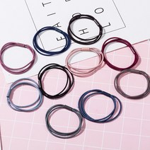 달자샵 심플 무매듭 짱짱한 세줄 머리끈 10P 데일리 포니데일 헤어끈