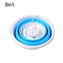 돌빨래판 접이식 미니 세탁기 회전 초음파 터빈 세탁기 USB 충전 가정용 청소 도구, 3 in 1