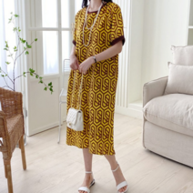 플랩 플랩 메종 나염 원피스