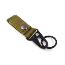 웨빙 버클 전술 MOLLE 허리 벨트 행잉 하이킹 액세서리 카라비너 고강도 나일론 키체인 키 후크, CHINA, Khaki