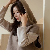 헤던 루즈핏 드롭 후드조끼