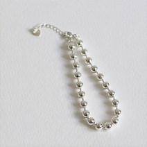 포롱주얼리 실버925 5mm 은볼 염주팔찌 B093