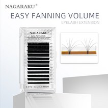 NAGARAKU-이지 패닝 오토 팬 속눈썹 익스텐션 패스트 블룸 플라워 메가 볼륨 프리 본드, 02 D_01 0.03 미리메터_04 11mm