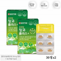 은행잎추출물 플라보놀배당체 징코 플러스 코엔자임Q10 은행 잎 추출 물 영양제 11종 복합기능성 제품 건강기능식품, 1개, 30정x2