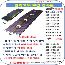 차량용 압착고무 진입판 500-250-25 흑 고강도 차량 바닥긁힘방지 점포진입판 상가진입판 휠체어 지하주차장 급경사완화 주차장 진입 경사턱 진입턱 공장파이프통과 지게차용
