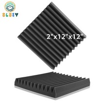 방음재 부스 흡수 어쿠스틱 폼 웨지 벽 패널 6 12 24 개 타일 소음 제거 홈 오피스 및 스튜디오용, 1.SJC12Black - Medium Density