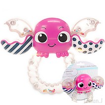 아기 꽃게 딸랑이 핑크 육아 필수템 생후 7개월 장난감