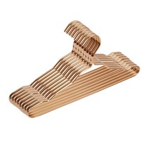 코트 옷걸이 옷 10 팩 와이어 옷걸이 미끄럼 방지 홈이있는 헤비 듀티 알루미늄 합금 옷걸이 금속 옷걸이 공간, 41x1.2x21.5cm, 황금