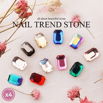 블링엣지 에메랄드컷 플랫A (4개입) 3컬러/평스톤, 08-그린(소/4x6mm)