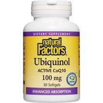 내츄럴 팩터스 유비퀴놀 코엔자임큐엔 코큐텐 아마씨오일 100mg 30소프트젤, 상품선택