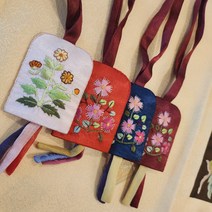 은상사 손자수 미니 꽃 노리개