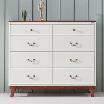 다비니아 스탈리 원목 1200 4단 와이드 서랍장, 색상:아이보리