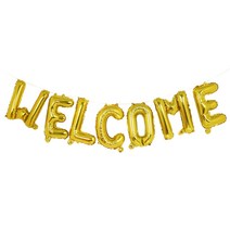 웰컴 WELCOME 골드 알파벳세트 글자 파티 풍선, 단품