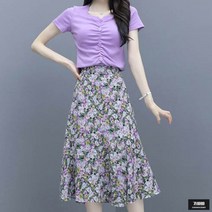 가바바 여성 원피스 여성스럽고 화사한 플라워 스커트 투피스 G50600