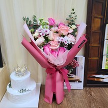 생화 핑크계열 기념일 꽃다발 꽃배달 당일배송불가 서울 경기지역만 배송가능